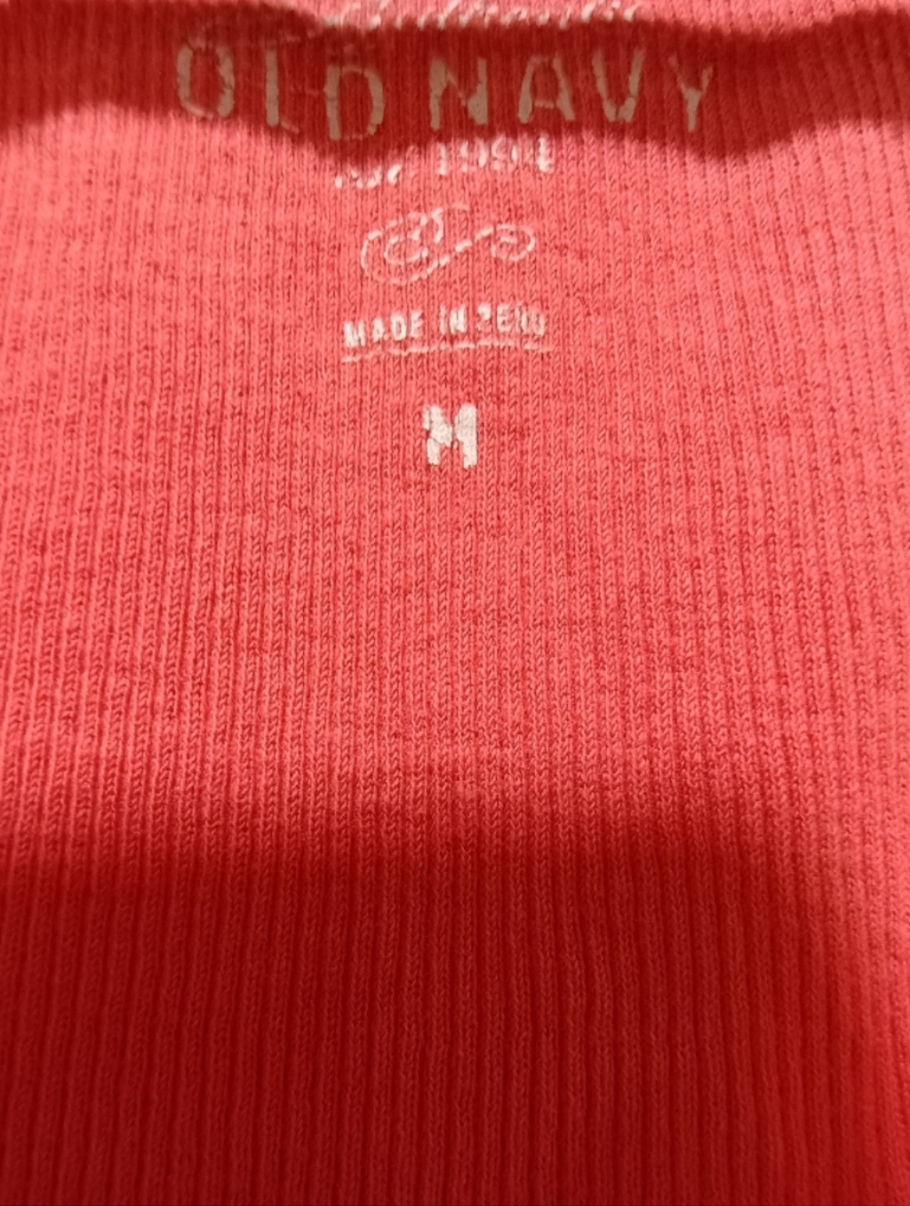 Old Navy Coral-Red Graphic Tank Dress with Lace Trim - Picture 2 of 3